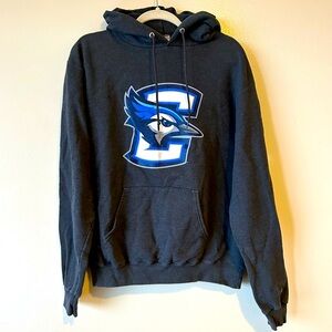Champion Creighton University Bluejay Logo Medium Gray Pullover Hoodie Sweater